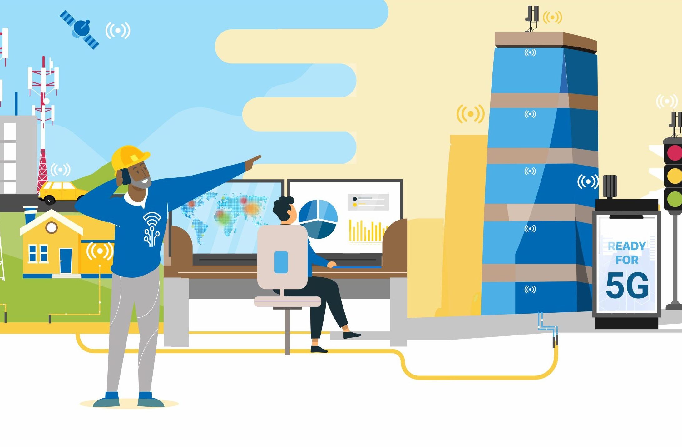 Axians Telecom Infrastructure Illustration