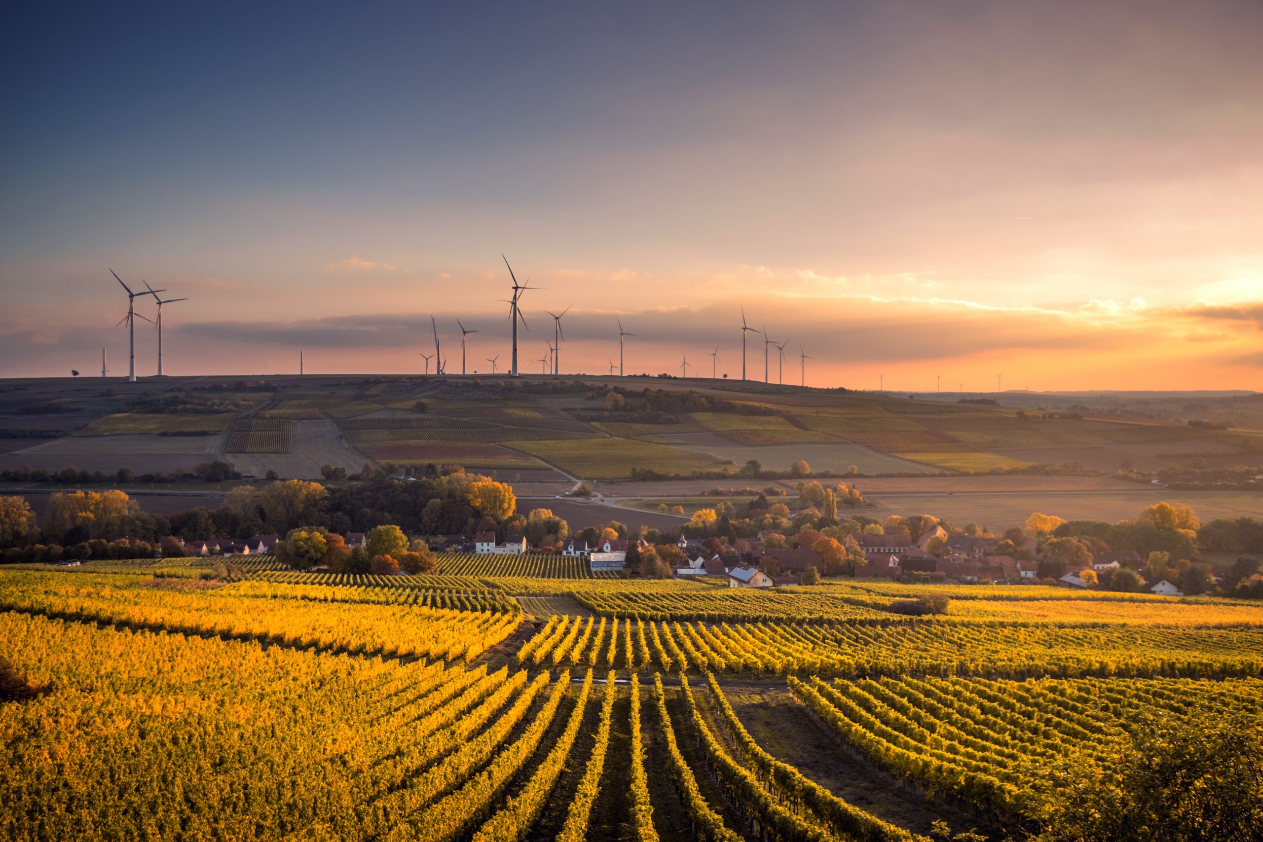 Utilities landscape wind turbines